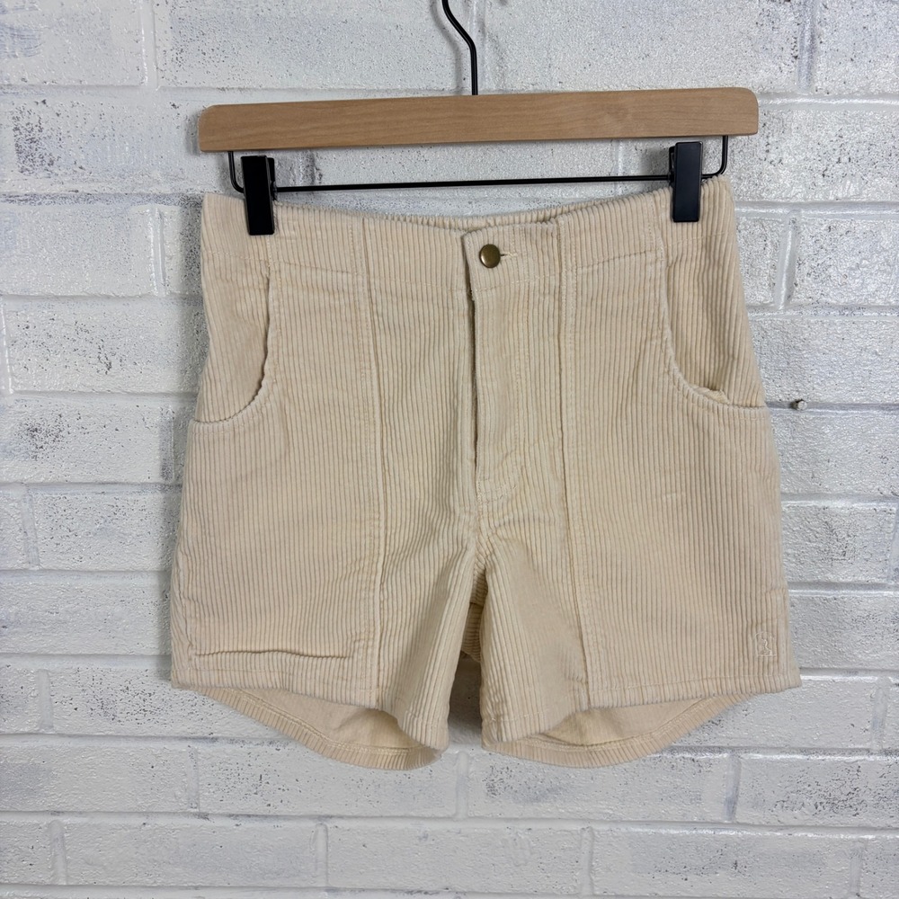 Dandy Del Mar Corsica Wide Whale Corduroy Shorts Mens XS Cream Casual Beach